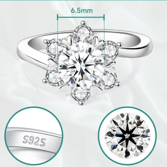 1 Carat Center Diamond 18k Engagement Ring Vintage Hearts and Flower - Picture 11 of 12